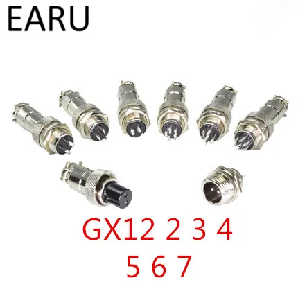 1pcs GX12 2 3 4 5 6 7 Pin Male & Female 12mm Wire Panel Connector Aviation Plug L91 Circular Socket | Обустройство дома
