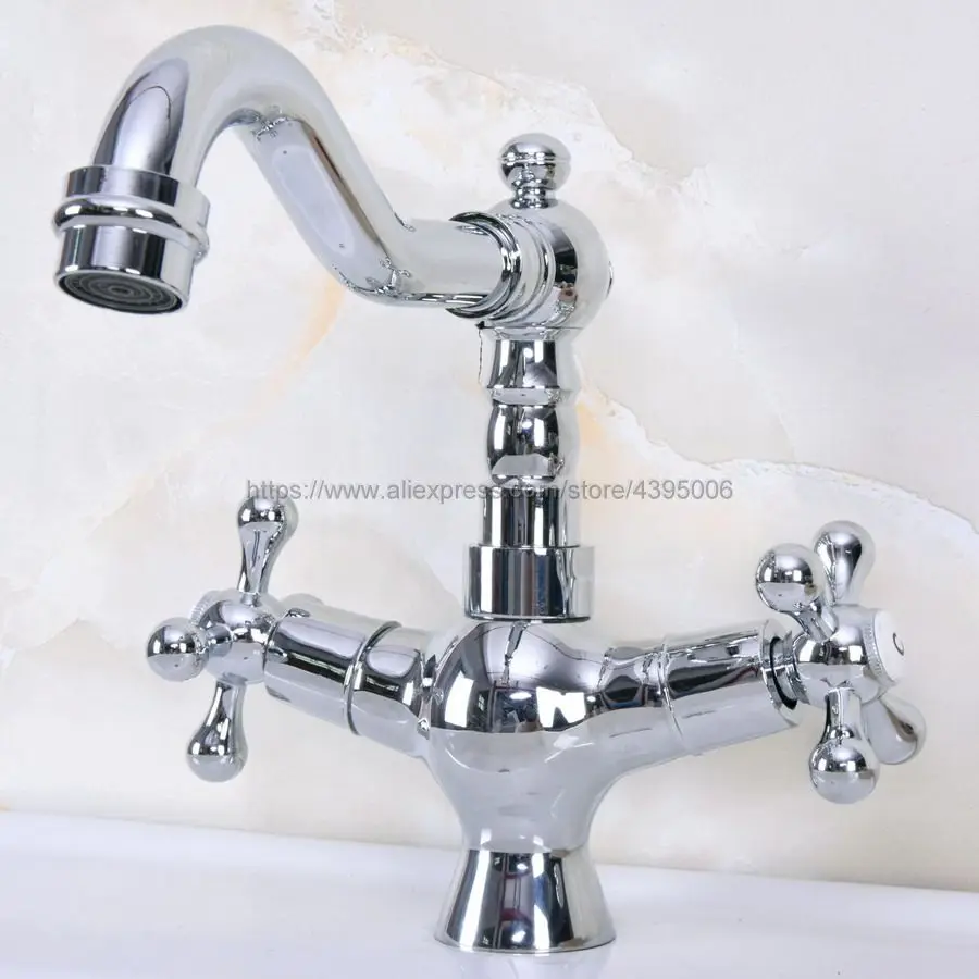 Polished Chrome Double Handle Swivel Spout Bathroom Sink Vessel Faucet Basin Mixer Tap Bnf921
Polished Chrome Double Handle Swivel Spout Bathroom Sink Vessel Faucet Basin Mixer Tap Bnf921