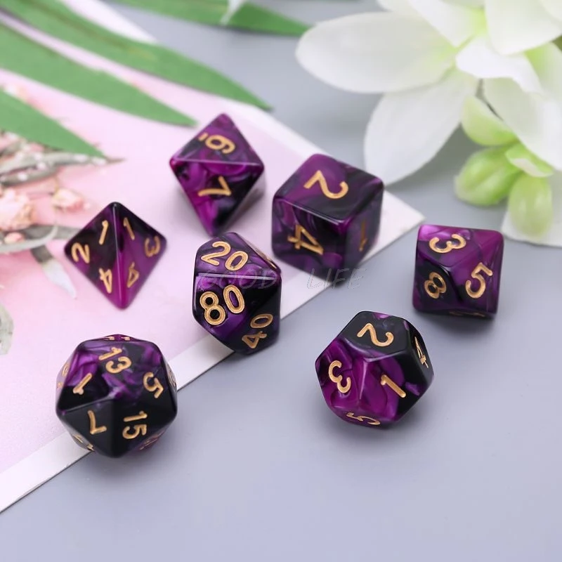 7 Pcs/set Acrylic Dice Black Purple Digital Dice D4 D6 D8 D10 D12 D20 Dice KTV Bar Nightclub Entertainment Tools Adult Toys
7 Pcs/set Acrylic Dice Black Purple Digital Dice D4 D6 D8 D10 D12 D20 Dice KTV Bar Nightclub Entertainment Tools Adult Toys
