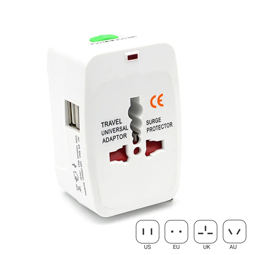 Dual USB Travel Adapter Charger Universal International Adaptor Plug Worldwide Use White Color DHL Fedex TNT UPS Free Shipping.
Dual USB Travel Adapter Charger Universal International Adaptor Plug Worldwide Use White Color DHL Fedex TNT UPS Free Shipping.