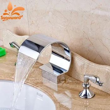 Luxury Brass Chrome Finish Basin Faucet Waterfall Spout 2 Handles Bath Sink Tap Mixer Faucet
Luxury Brass Chrome Finish Basin Faucet Waterfall Spout 2 Handles Bath Sink Tap Mixer Faucet
