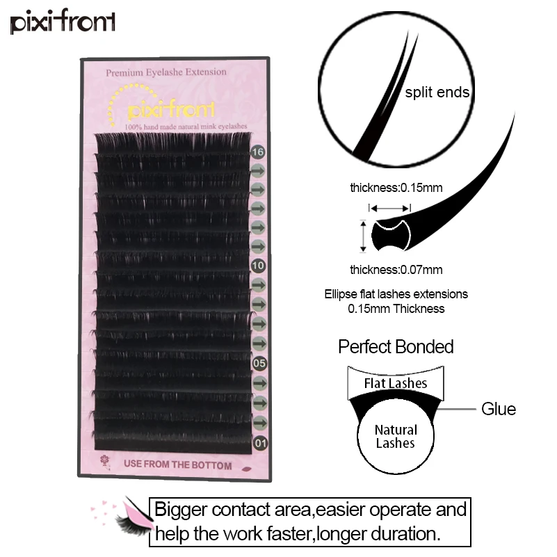 Matte Light Flat Eyelash Extensions Individual Mink Softer Ellipse Flat Lash Split Tips Ligther Volume 3D eye lashes
Matte Light Flat Eyelash Extensions Individual Mink Softer Ellipse Flat Lash Split Tips Ligther Volume 3D eye lashes
