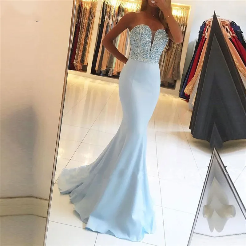 Sexy Evening Dress Long 2019 Satin Beading Mermaid Prom Dresses Womens Pageant Dress Formal Party Dress Vestido de festa
Sexy Evening Dress Long 2019 Satin Beading Mermaid Prom Dresses Womens Pageant Dress Formal Party Dress Vestido de festa