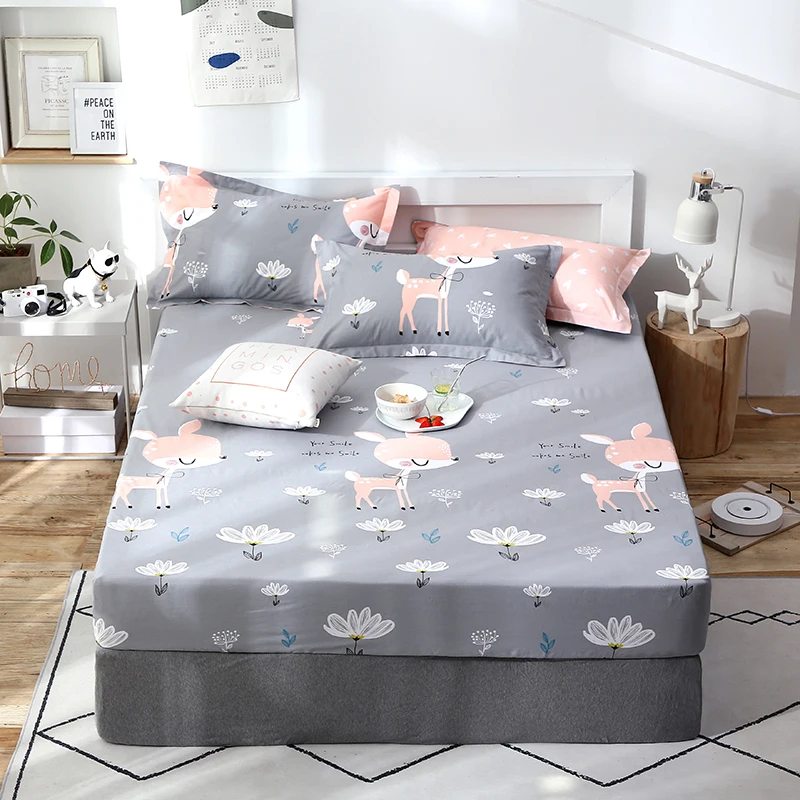 Cartoon Fawn Pattern 3Pcs Cottton Fitted Sheet Mattress Cover Bed Sheets Bedlinens With Elastic Band Single Double Queen Size
Cartoon Fawn Pattern 3Pcs Cottton Fitted Sheet Mattress Cover Bed Sheets Bedlinens With Elastic Band Single Double Queen Size