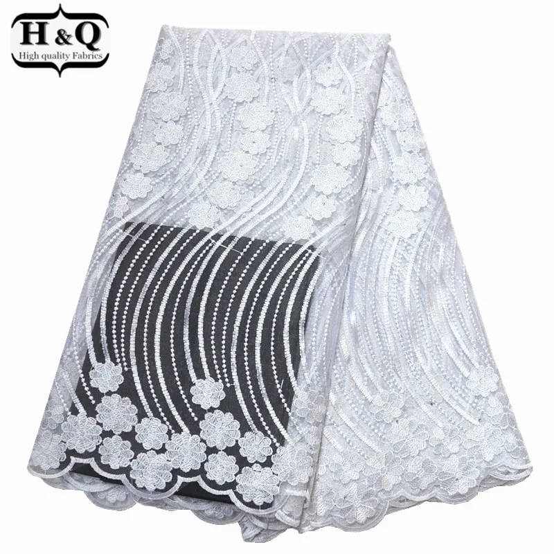 H&Q White African net lace fabric high quality embroidery french mesh laces fabrics with stones 5 yards/pcs for Dress women 2019
H&Q White African net lace fabric high quality embroidery french mesh laces fabrics with stones 5 yards/pcs for Dress women 2019