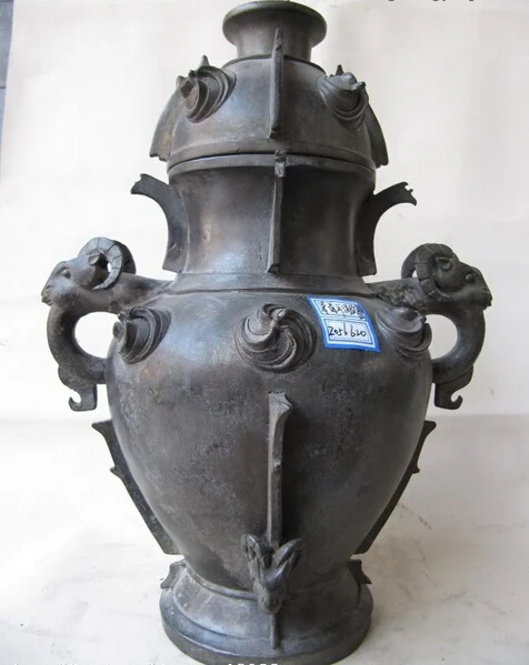 Collectible bronze lion statue S0498 12"Chinese Palace excellent Pure Bronze Coppper Goat sheep Binaural Vase (B0413)
Collectible bronze lion statue S0498 12"Chinese Palace excellent Pure Bronze Coppper Goat sheep Binaural Vase (B0413)