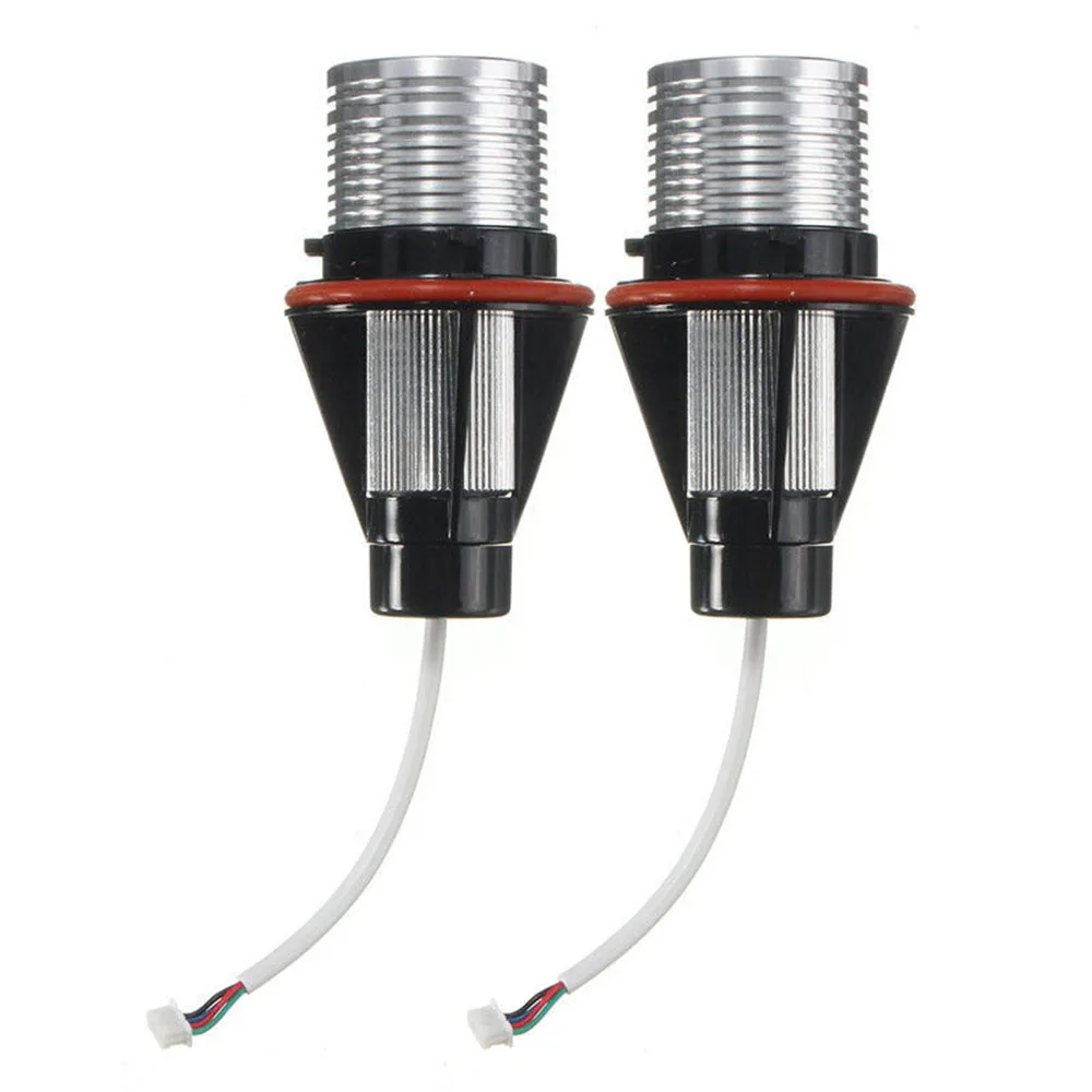 For BMW E39 E60 E61 E63 E64 2Pcs RGB LED Multi-Color Angel Eyes Light Bulb Remote LED Bulb Flash Car Headlight