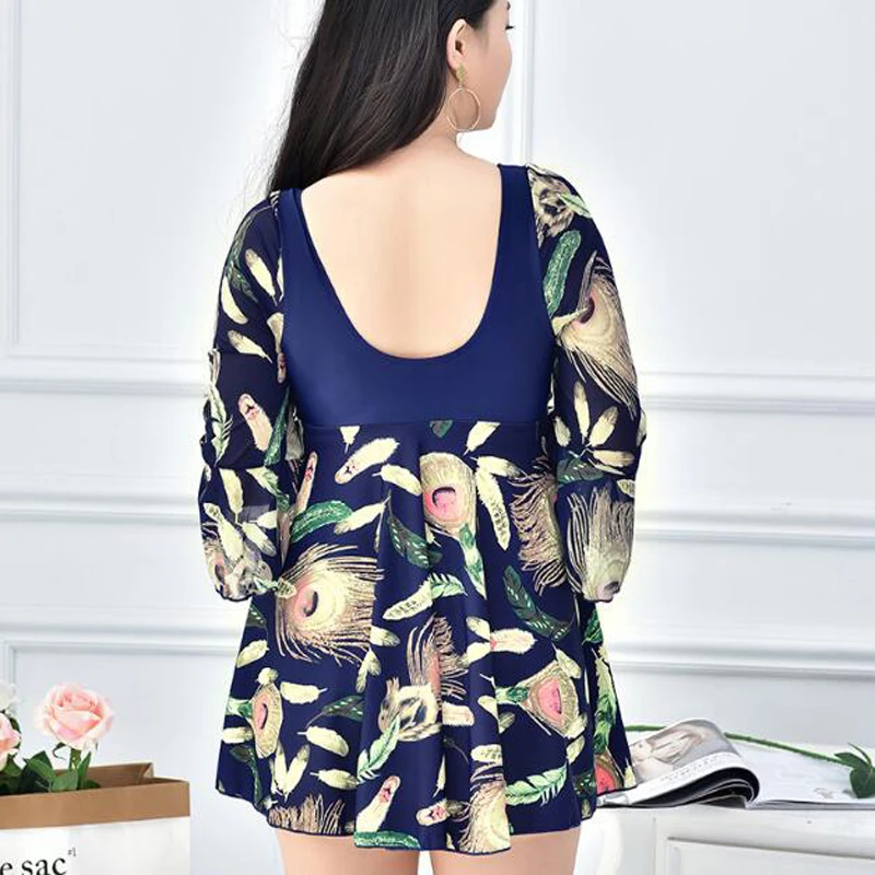 New Arrival Summer Women Dress Style One Piece Suits Elegant Floral Printed Plus Size Swimsuit Charming Breathable Bathing Suit6