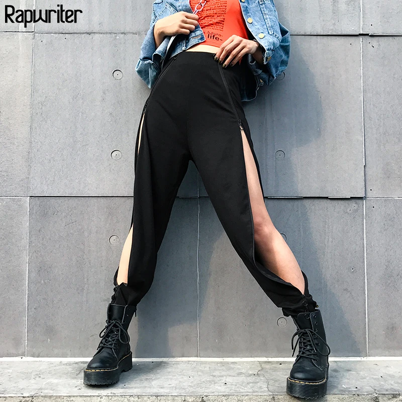 Rapwriter Fashion Two Side Zipper Hollow Out Loose Sweatpants Women 2019 Summer Stretch High Waist Streetwear Jogger Harem Pants
Rapwriter Fashion Two Side Zipper Hollow Out Loose Sweatpants Women 2019 Summer Stretch High Waist Streetwear Jogger Harem Pants