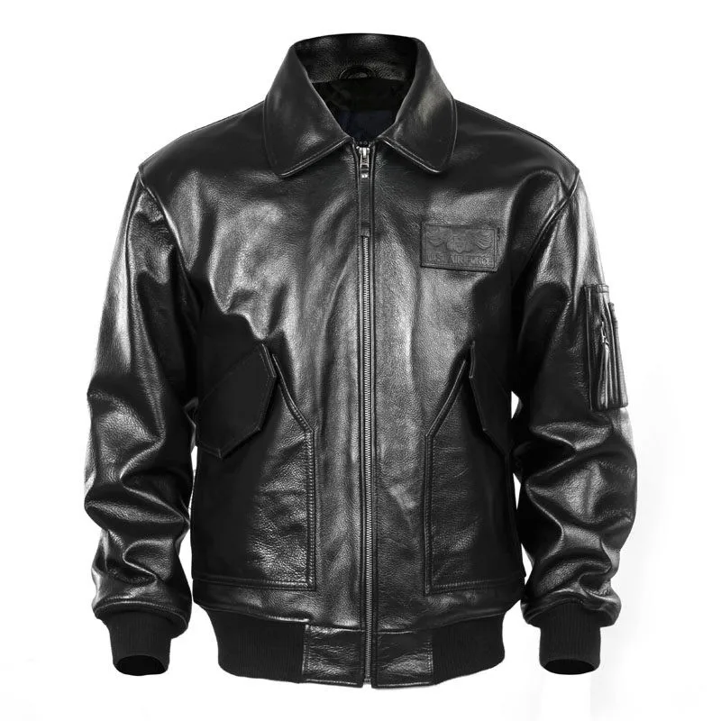 2019 Men Black USAF Pilot Leather Jacket Genuine Cowhide Winter Military Russian Aviator Leather Coat Customized FREE SHIPPING
2019 Men Black USAF Pilot Leather Jacket Genuine Cowhide Winter Military Russian Aviator Leather Coat Customized FREE SHIPPING