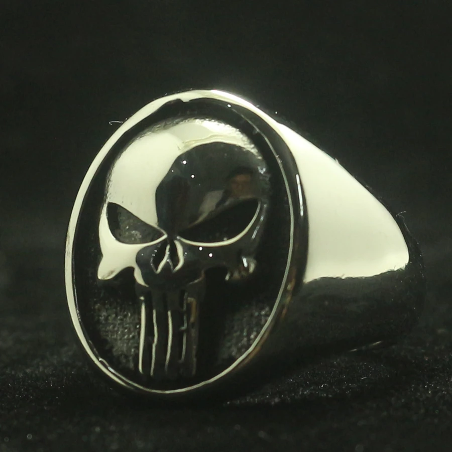 Size 7 To Size 15 Mens Boys 316L Stainless Steel Cool The Punisher Silver Ring Newest
Size 7 To Size 15 Mens Boys 316L Stainless Steel Cool The Punisher Silver Ring Newest