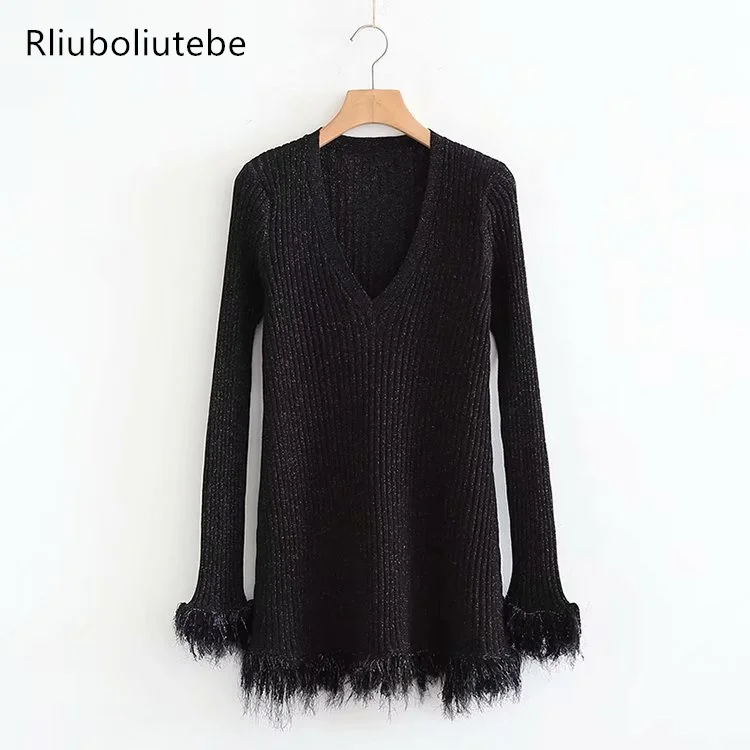 Sexy V Neck Vintage Fringe Black Long Sweater Women Long Sleeves Casual Pullover Tassel Jumper Jersey Mujer Spring Sweater
Sexy V Neck Vintage Fringe Black Long Sweater Women Long Sleeves Casual Pullover Tassel Jumper Jersey Mujer Spring Sweater