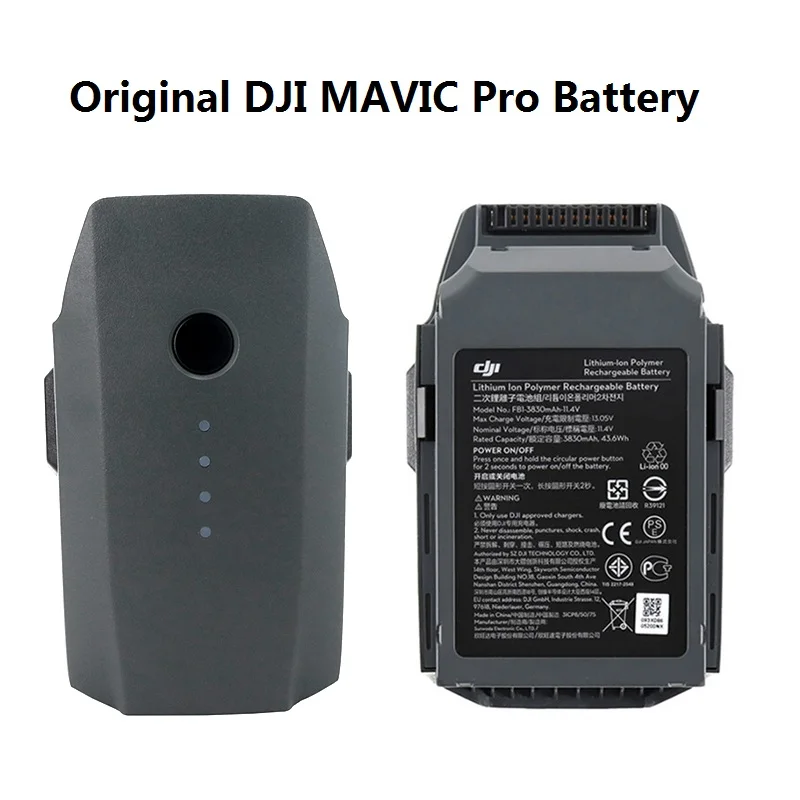 100% Original Battery For DJI Mavic Pro Intelligent Flight (3830mAh/11.4V) Specially Designed For The Mavic Drone
100% Original Battery For DJI Mavic Pro Intelligent Flight (3830mAh/11.4V) Specially Designed For The Mavic Drone