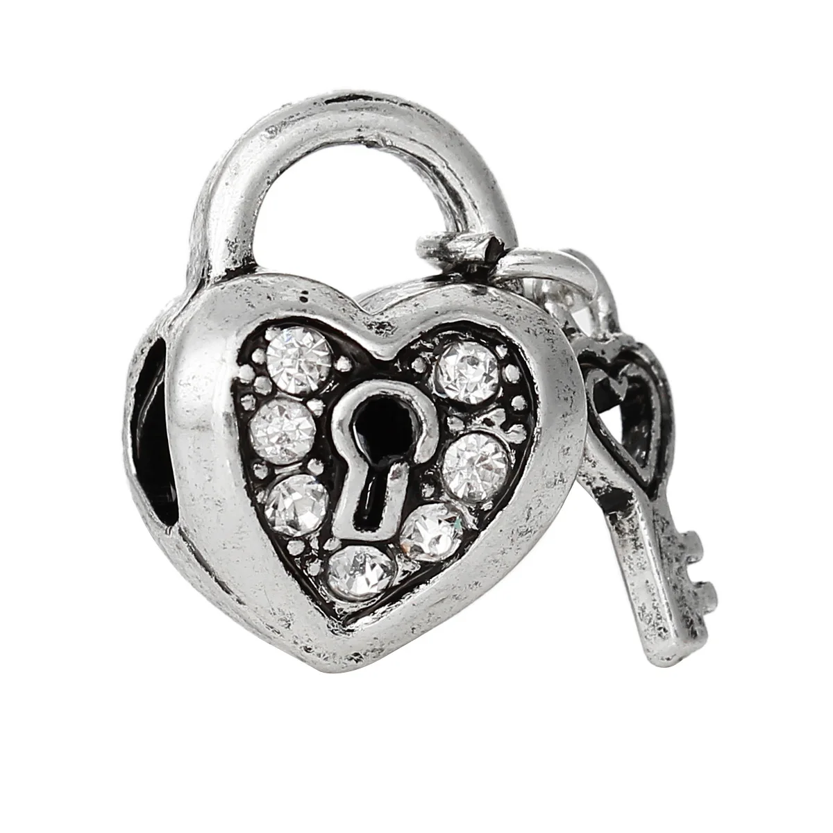 DoreenBeads European Charm Beads Heart Lock antique silver Key Pattern Clear Rhinestone 26mm x 11mm,10 PCs new
DoreenBeads European Charm Beads Heart Lock antique silver Key Pattern Clear Rhinestone 26mm x 11mm,10 PCs new