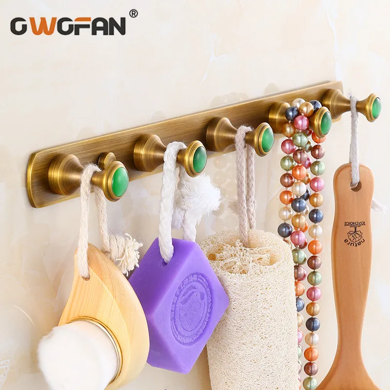 Robe Hooks Antique 3-7 Solid Brass Coat Hook Bathroom Accessories Install on Door Wall Mounted Clothes Hanger SSL-S56 | Обустройство