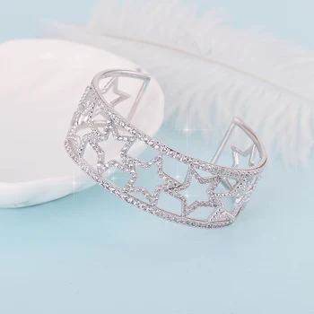 Shining Stars CZ Bangle Charms Silver Color Opening Adjustable Bracelet XIUMEIYIZU Top Quality AAA Zircon Jewelry
Shining Stars CZ Bangle Charms Silver Color Opening Adjustable Bracelet XIUMEIYIZU Top Quality AAA Zircon Jewelry