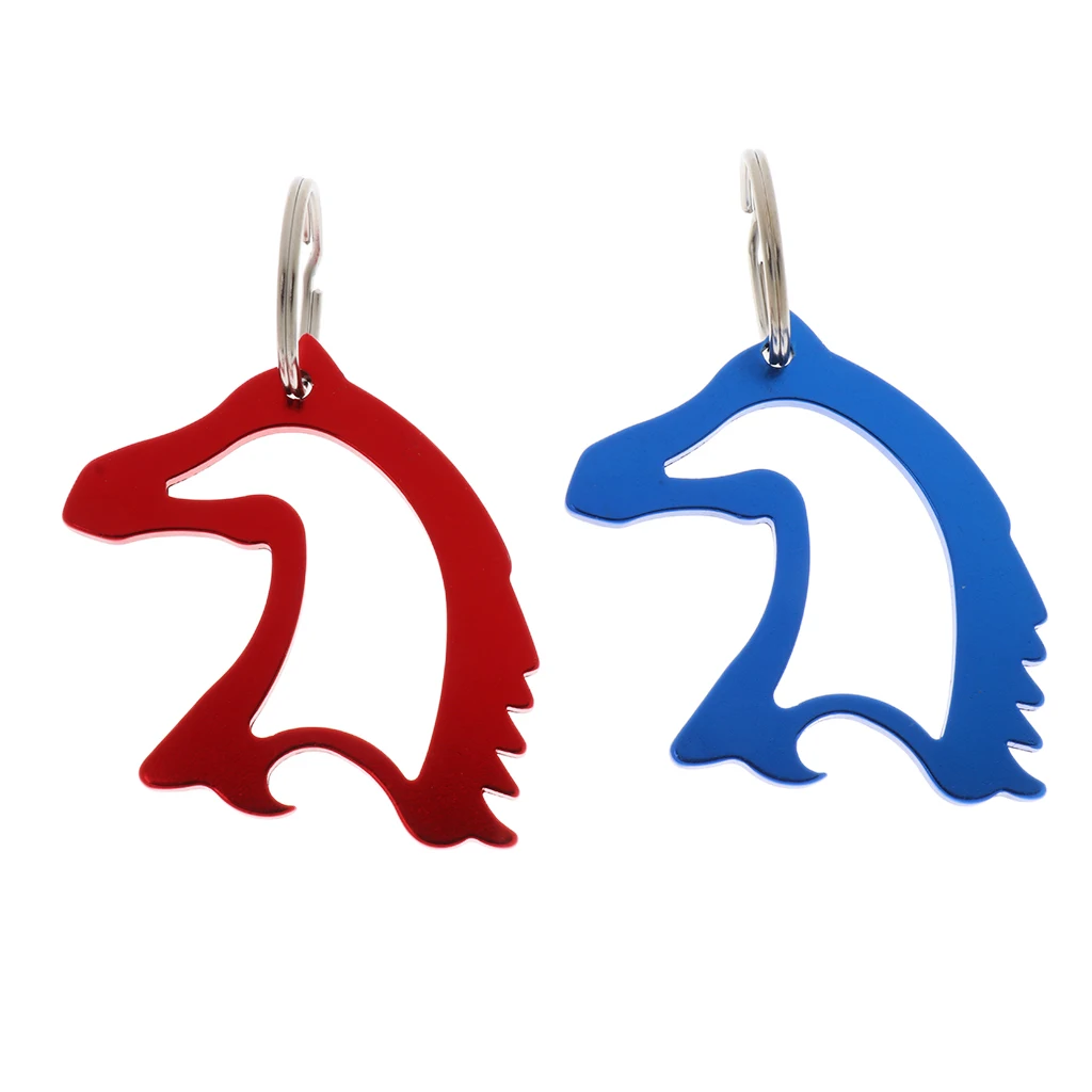 Aluminum Alloy Horse Head Pattern Beer Bottle Opener with Key Ring Keychain Bag Pendent Blue/Red
Aluminum Alloy Horse Head Pattern Beer Bottle Opener with Key Ring Keychain Bag Pendent Blue/Red
