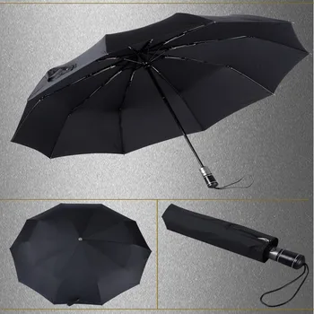 Automatic Three Folding Male Commercial Compact With Genuine Leather Handle Large Strong Frame Windproof Gentle Black Umbrellas
Automatic Three Folding Male Commercial Compact With Genuine Leather Handle Large Strong Frame Windproof Gentle Black Umbrellas