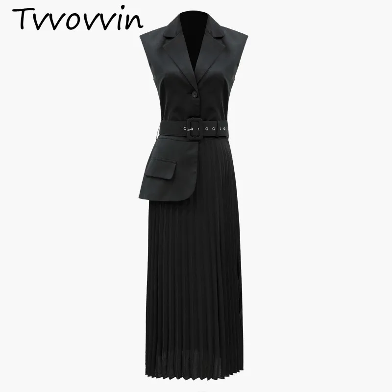 TVVOVVIN 2019 New Spring Summer Lapel Sleeveless Lack Pleated Split Joint Waist Bandage Vest Dress Women Fashion Tide V404
TVVOVVIN 2019 New Spring Summer Lapel Sleeveless Lack Pleated Split Joint Waist Bandage Vest Dress Women Fashion Tide V404
