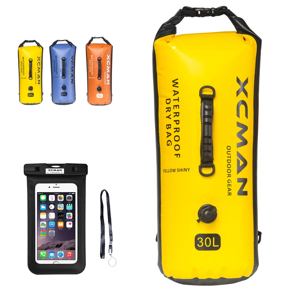 

XCMAN Waterproof Sack Dry Bag BONUS For Boating, Camping,Kayaking - Dry Sack Waterproof 30L - With Air Valve And Double straps