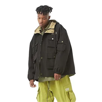 Spring Autumn Male Hip Hop Loose Hooded Coat Outerwear Men Vintage Fashion Streetwear Casual Safari Jacket
Spring Autumn Male Hip Hop Loose Hooded Coat Outerwear Men Vintage Fashion Streetwear Casual Safari Jacket