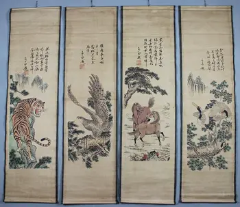 Adornment picture is hanged antique calligraphy and painting the living room four screen Flowers and birds
Adornment picture is hanged antique calligraphy and painting the living room four screen Flowers and birds
