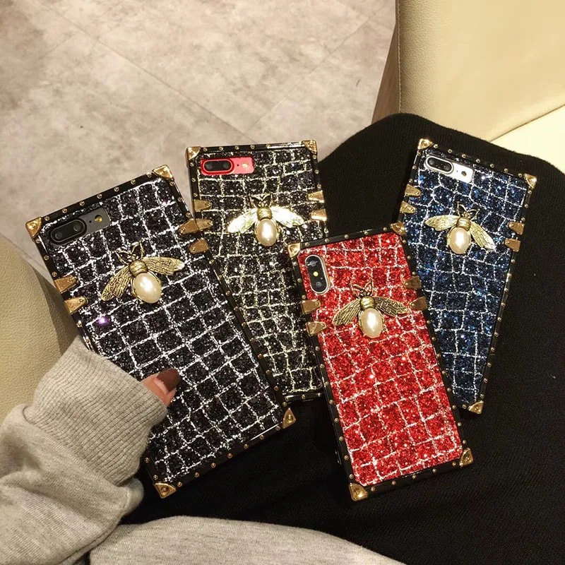Luxury Paris Metal Bees Bling Glitter Case For iPhone 7 8 6 6S Plus Rivet Etui Sequins TPU Cover For iPhone X Woman Style Capa
Luxury Paris Metal Bees Bling Glitter Case For iPhone 7 8 6 6S Plus Rivet Etui Sequins TPU Cover For iPhone X Woman Style Capa