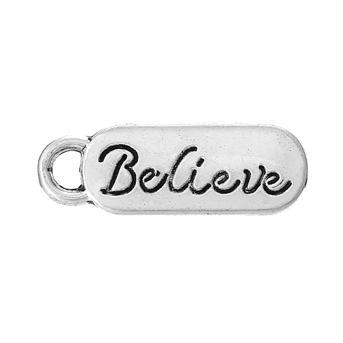 DoreenBeads Zinc metal alloy Charm Pendants Rectangle Antique Silver Message Pattern " Believe " 20mm(6/8")x 7mm(2/8"),10 PCs
DoreenBeads Zinc metal alloy Charm Pendants Rectangle Antique Silver Message Pattern " Believe " 20mm(6/8")x 7mm(2/8"),10 PCs