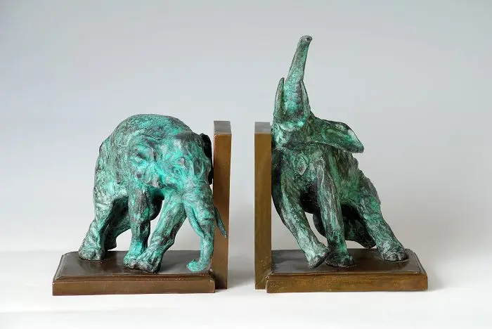 ATLIE BRONZES elephants sculptures Copper statues Bronze bookshelf book ends Study Room Decoration
ATLIE BRONZES elephants sculptures Copper statues Bronze bookshelf book ends Study Room Decoration