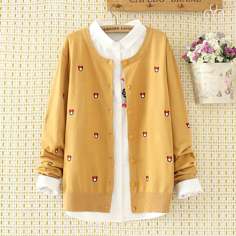 2019 New Korean Large Size Women's Clothing Spring Autumn Loose Embroidery Sweater Long-sleeved Knit Cardigan Coat Female A1126
2019 New Korean Large Size Women's Clothing Spring Autumn Loose Embroidery Sweater Long-sleeved Knit Cardigan Coat Female A1126