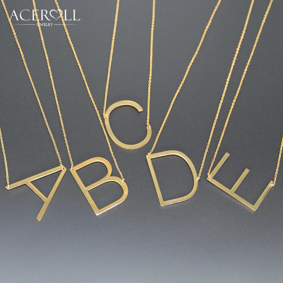 ACEROLL Initial Letter Necklace - Stainless Steel Fashion Large Sideways Personalized Alphabet Name Pendant Necklace
ACEROLL Initial Letter Necklace - Stainless Steel Fashion Large Sideways Personalized Alphabet Name Pendant Necklace