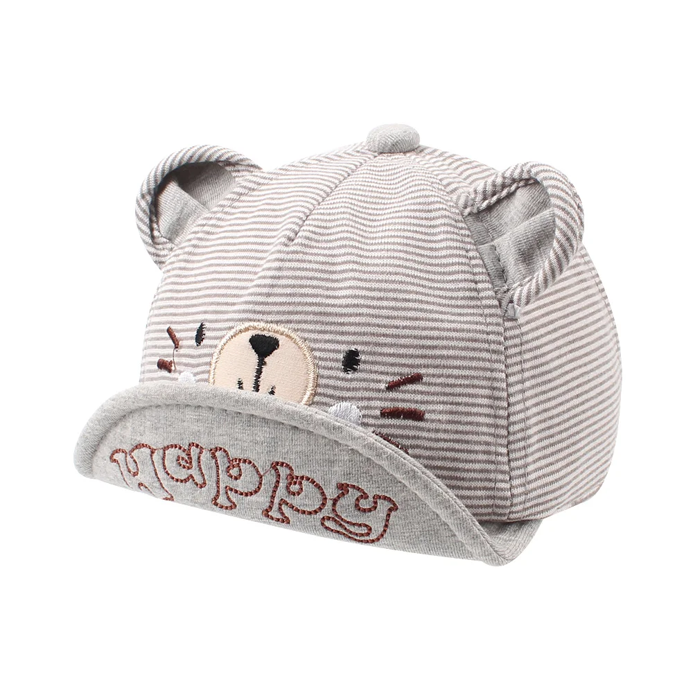 Cartoon Bear Baby Baseball Caps Happy Cotton Toddler Baby Caps With Ears Cute Embroidery Girls Caps Autumn Infant Sun Caps 6-18M (5)