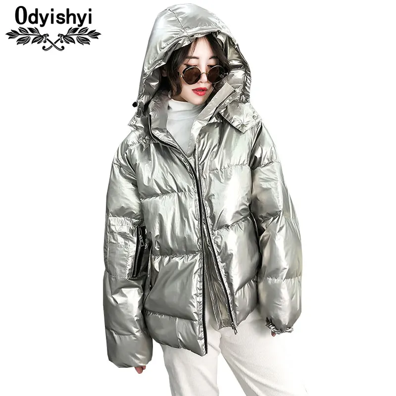 Fashion Metallic Silver Glossy Jackets Women 2019 Winter Warm Down Cotton Coat Hooded Parka Solid Color Short Jacket Female H348
Fashion Metallic Silver Glossy Jackets Women 2019 Winter Warm Down Cotton Coat Hooded Parka Solid Color Short Jacket Female H348