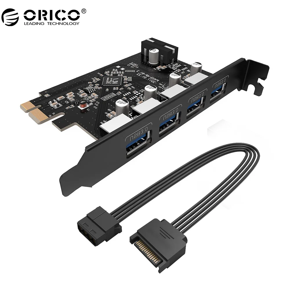 

ORICO USB 3.0 PCI-E Card/Host Controller Card 4 USB Ports VLI800 Chipset Hot Swap Plug&Play PCI Express Expansion Card