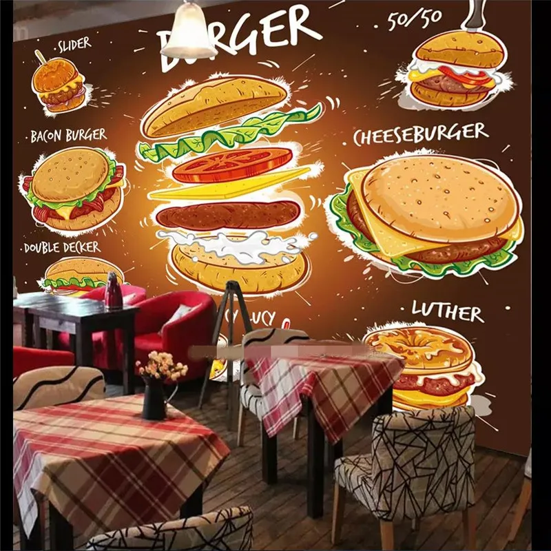 Custom wallpaper super burger king background wall painting advanced waterproof material
Custom wallpaper super burger king background wall painting advanced waterproof material