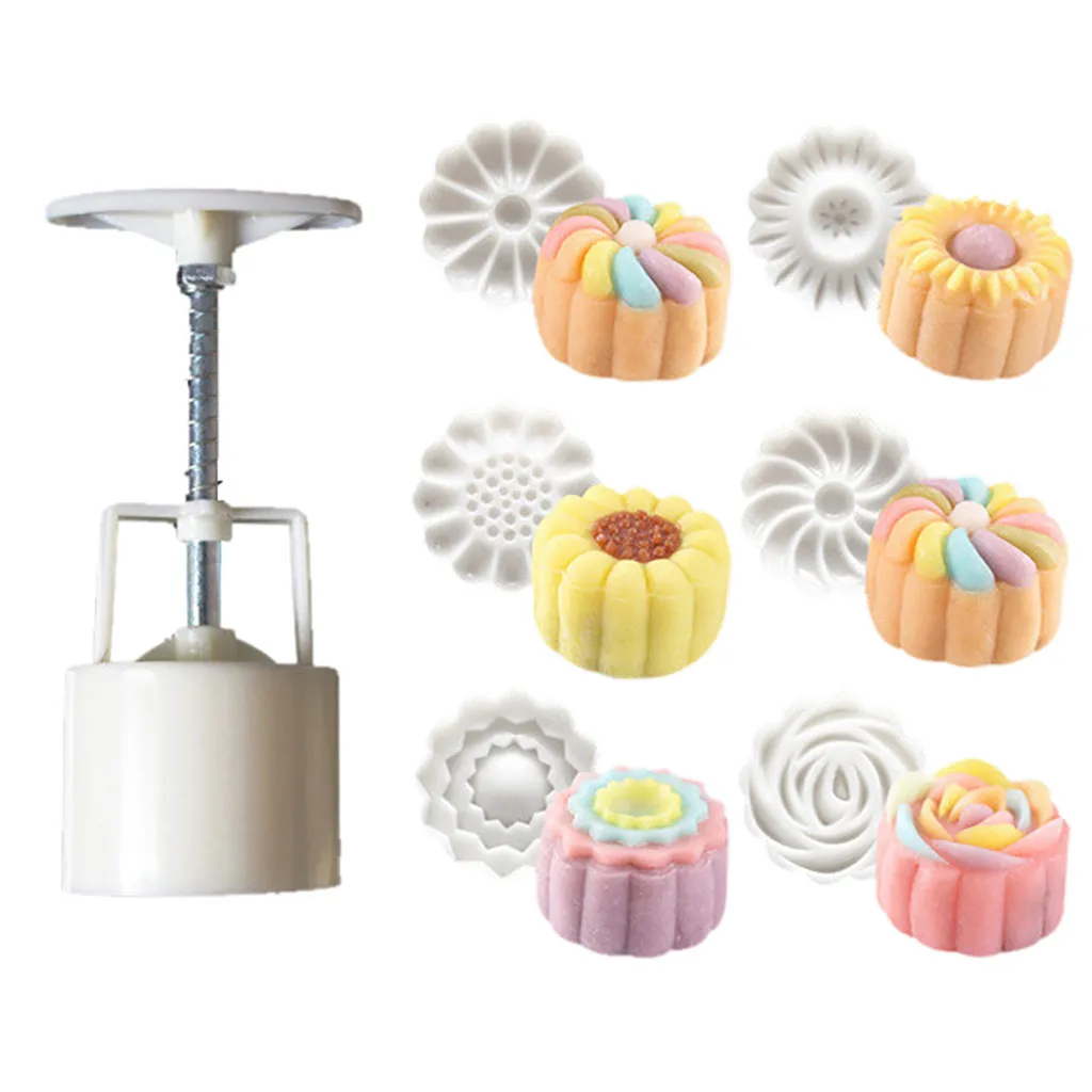 6 Style Stamps 50g Round Flower Moon Cake Mold Mould White Set Mooncake Baking Tool Mould Decor New Arrival
6 Style Stamps 50g Round Flower Moon Cake Mold Mould White Set Mooncake Baking Tool Mould Decor New Arrival