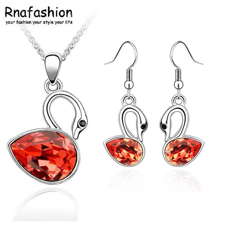 New Arrival Real Crystal Silver Plated Swan Pendants Necklace Earrings African Costume Jewelry Set Women Wedding Accessories 
New Arrival Real Crystal Silver Plated Swan Pendants Necklace Earrings African Costume Jewelry Set Women Wedding Accessories