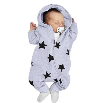 Cute Baby Romper Newborn Infant Baby Girls Boys Stars Print Hooded Zipper Long Sleeve Romper Jumpsuit Outfits Age 3-24M Clothes
Cute Baby Romper Newborn Infant Baby Girls Boys Stars Print Hooded Zipper Long Sleeve Romper Jumpsuit Outfits Age 3-24M Clothes
