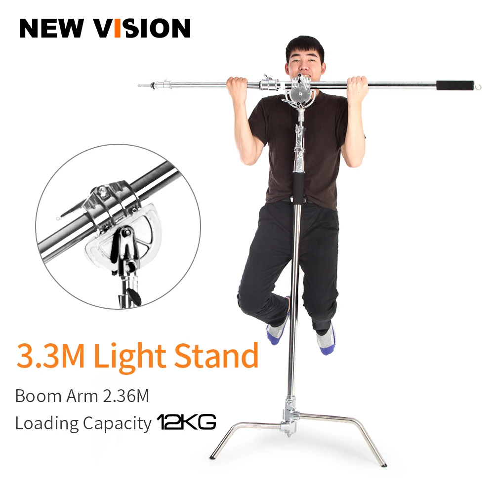 Metal Max Height 330cm Adjustable Reflector Stand with 95-230cm Holding Boom Arm for Photography Studio Video Flash, Monolight
Metal Max Height 330cm Adjustable Reflector Stand with 95-230cm Holding Boom Arm for Photography Studio Video Flash, Monolight