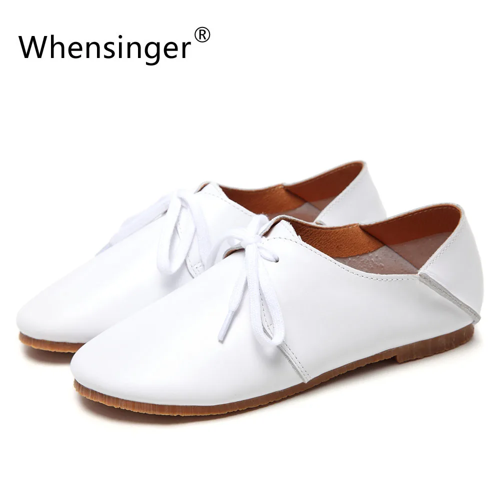 Whensinger - 2018 Woman Flats Brand Genuine Leather Fashion Shoes Lace-Up Solid Round Toe Design For Spring Autumn 968-3
Whensinger - 2018 Woman Flats Brand Genuine Leather Fashion Shoes Lace-Up Solid Round Toe Design For Spring Autumn 968-3