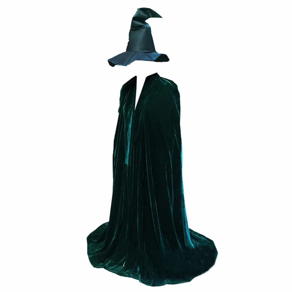 Cosplay Minerva McGonagall clothing dark green cloak COS