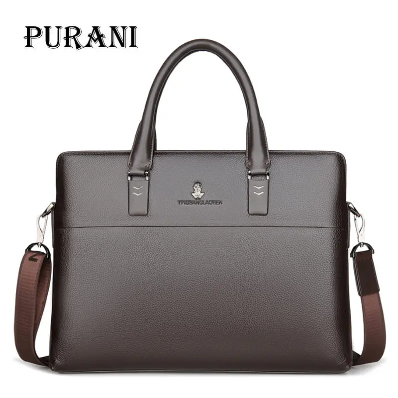 PURANI Natural Leather 100% Genuine Leather Men's Briefcase Business Large Capacity Dress 14" Laptop Bag Black Male Shoulder Bag
PURANI Natural Leather 100% Genuine Leather Men's Briefcase Business Large Capacity Dress 14" Laptop Bag Black Male Shoulder Bag
