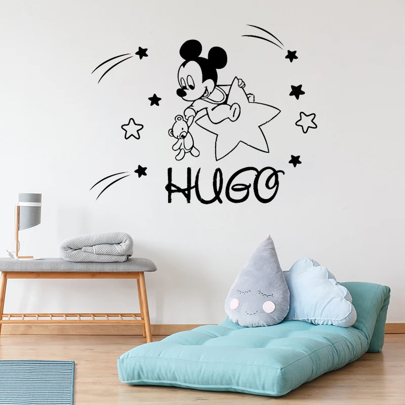 Custom Name Mickey Mouse Vinyl Wall Sticker For Kids Room Art Decals Personalized Baby Name Bedroom Nursery Room Decoration W063
Custom Name Mickey Mouse Vinyl Wall Sticker For Kids Room Art Decals Personalized Baby Name Bedroom Nursery Room Decoration W063