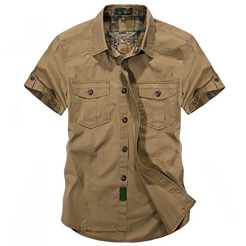 New Summer Military Army Shirt Short Sleeve Cargo Shirts Men Casual Cotton Solid Color Shirt 2 Pockets Front Men Clothing
New Summer Military Army Shirt Short Sleeve Cargo Shirts Men Casual Cotton Solid Color Shirt 2 Pockets Front Men Clothing