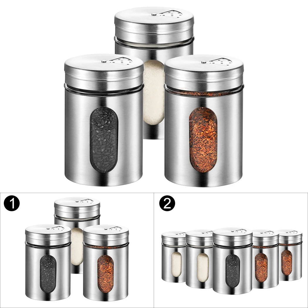 Kitchen Tools Practical Stainless Steel Seasoning Condiment Jar Kitchen Spice Bottle Glass Seal Pepper Shaker Bottle For Home
Kitchen Tools Practical Stainless Steel Seasoning Condiment Jar Kitchen Spice Bottle Glass Seal Pepper Shaker Bottle For Home