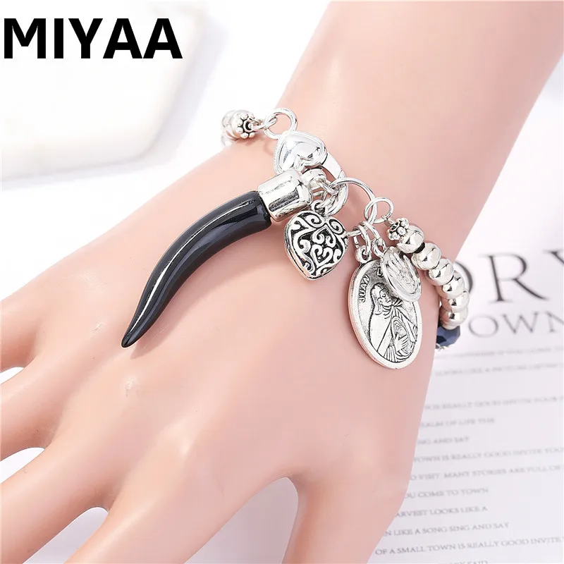 Glass Iron Beads Bracelet For Women VIRGIN MARY Crystal Wolf Tooth Pendant Bracelet Jewelry For Woman Gifts Catholic Religio
Glass Iron Beads Bracelet For Women VIRGIN MARY Crystal Wolf Tooth Pendant Bracelet Jewelry For Woman Gifts Catholic Religio