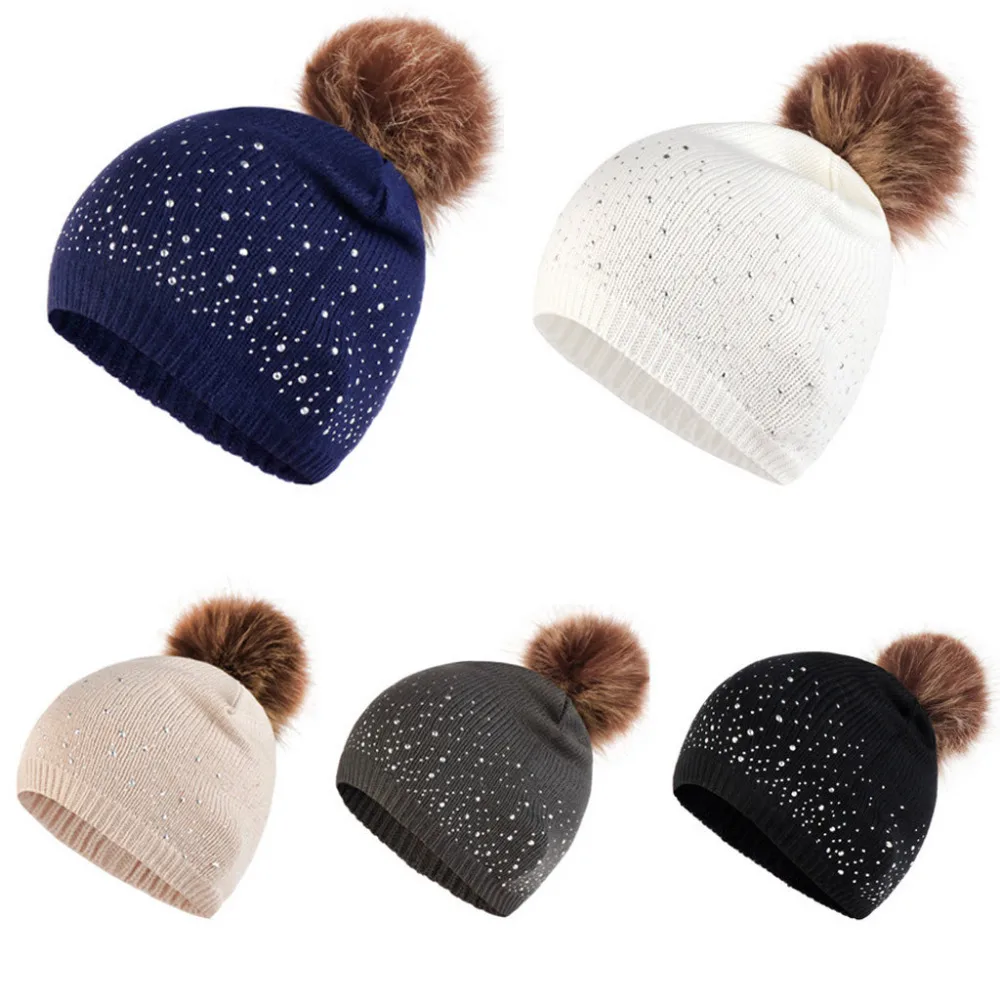 Fashion Winter Women Knitting Wool Hemming Hat Rhinestone Keep Warm Winter Hairball Cap High Quality
Fashion Winter Women Knitting Wool Hemming Hat Rhinestone Keep Warm Winter Hairball Cap High Quality