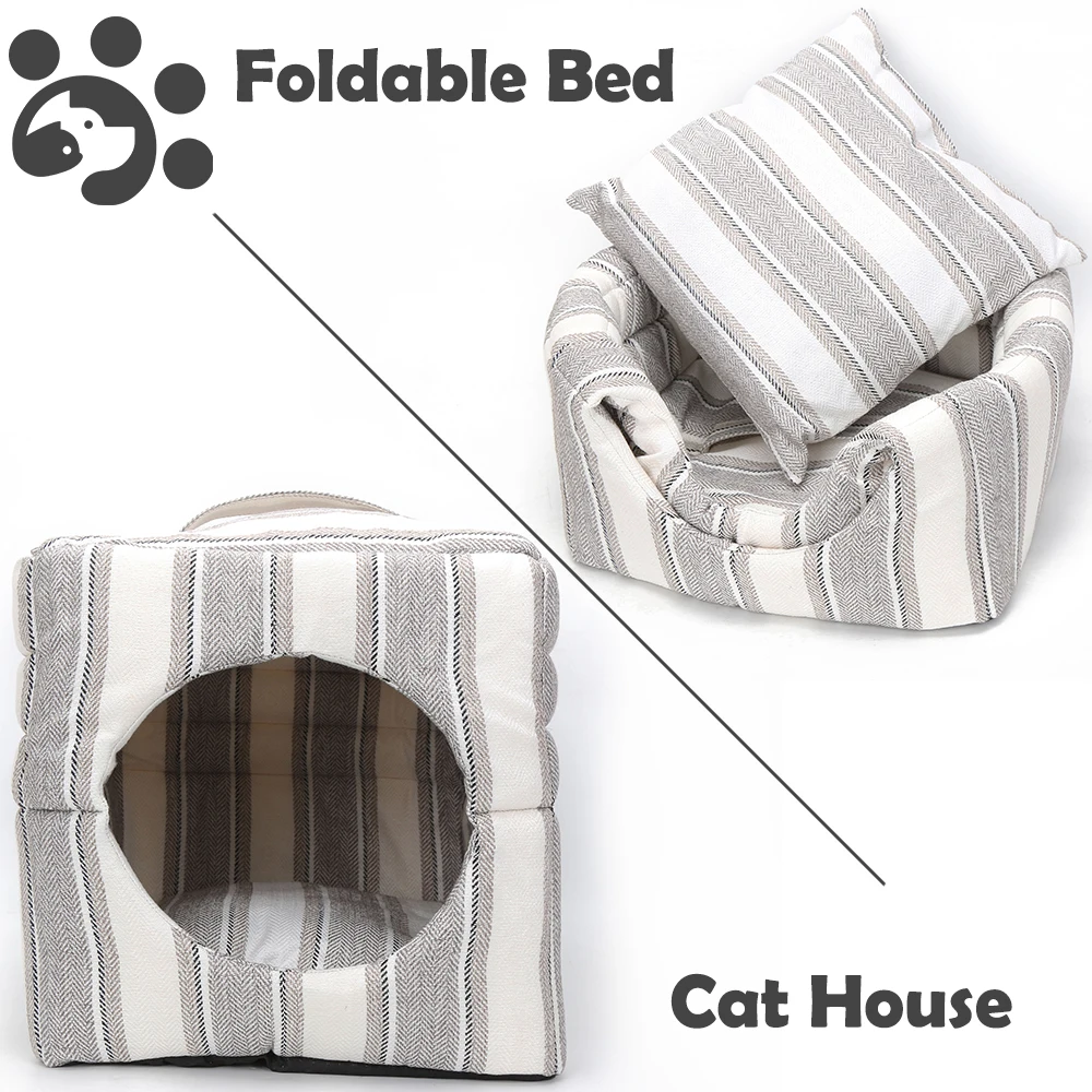 Pet Bed Cozy Cats House for Small Dogs Cats Anti-Slip Bottom Cat Beds Removable Cushion for Puppies Kitties BD0072
Pet Bed Cozy Cats House for Small Dogs Cats Anti-Slip Bottom Cat Beds Removable Cushion for Puppies Kitties BD0072