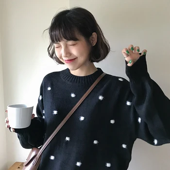 2019 New Autumn Winter Women Knitted Sweaters Korean Cute Polka Dot Long Sleeve Pullover Jumper Woman Sweater
2019 New Autumn Winter Women Knitted Sweaters Korean Cute Polka Dot Long Sleeve Pullover Jumper Woman Sweater