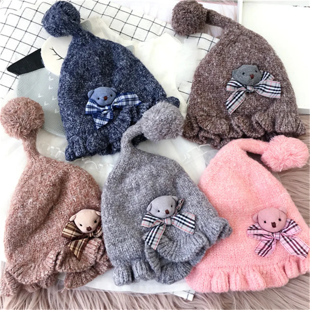 Korea Handmade Cartoon Knit Bear Bow knot Children Kids Fall Winter Skullies Beanies Hats Caps Accessories
Korea Handmade Cartoon Knit Bear Bow knot Children Kids Fall Winter Skullies Beanies Hats Caps Accessories